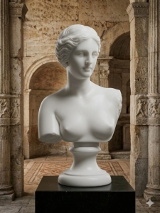 Venus-von-Milo-Bste-Aphrodite-Gttin-Gips-Statue-Deko-Relief