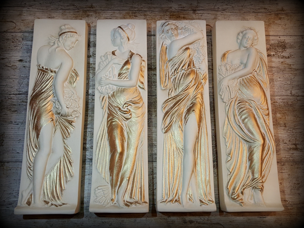 Bild 1 von Wandrelief Relief Wasserträgerin Set 4 Stück Dekoration Wand Wanddekoration
