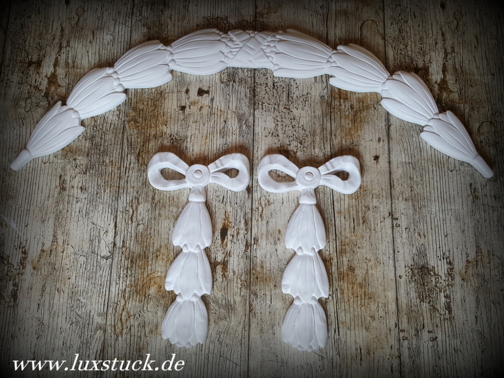 Bild 1 von Gips Ornament 3-er Set,Verzierung,Relief Stuckgips Dekoration Wanddekoration
