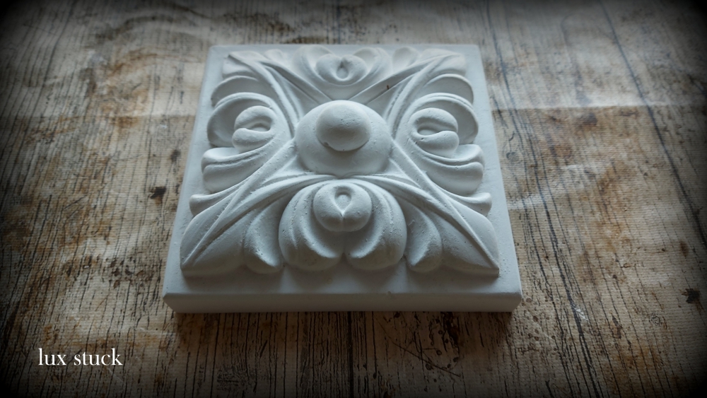 Bild 1 von Stuck Dekor 14x14 cm Gips Ornament Rosette Verzierung 