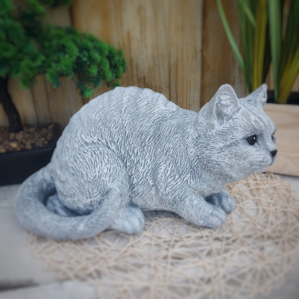 Bild 1 von Steinfigur Katze Groß 8 kg Gartenfigur Frostfest Steinguss Garten Deko Massiv