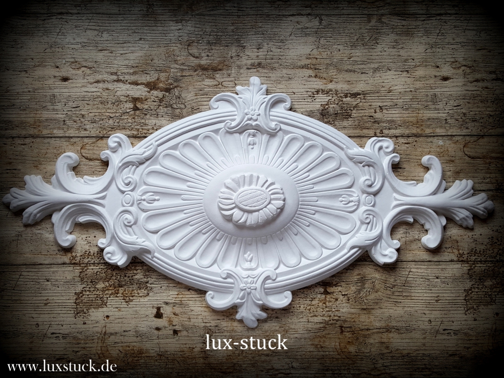 Bild 1 von R 04 Gips Rosette 60x30 cm Jugendstil Stuckrosette Deckensrosette Stuck 