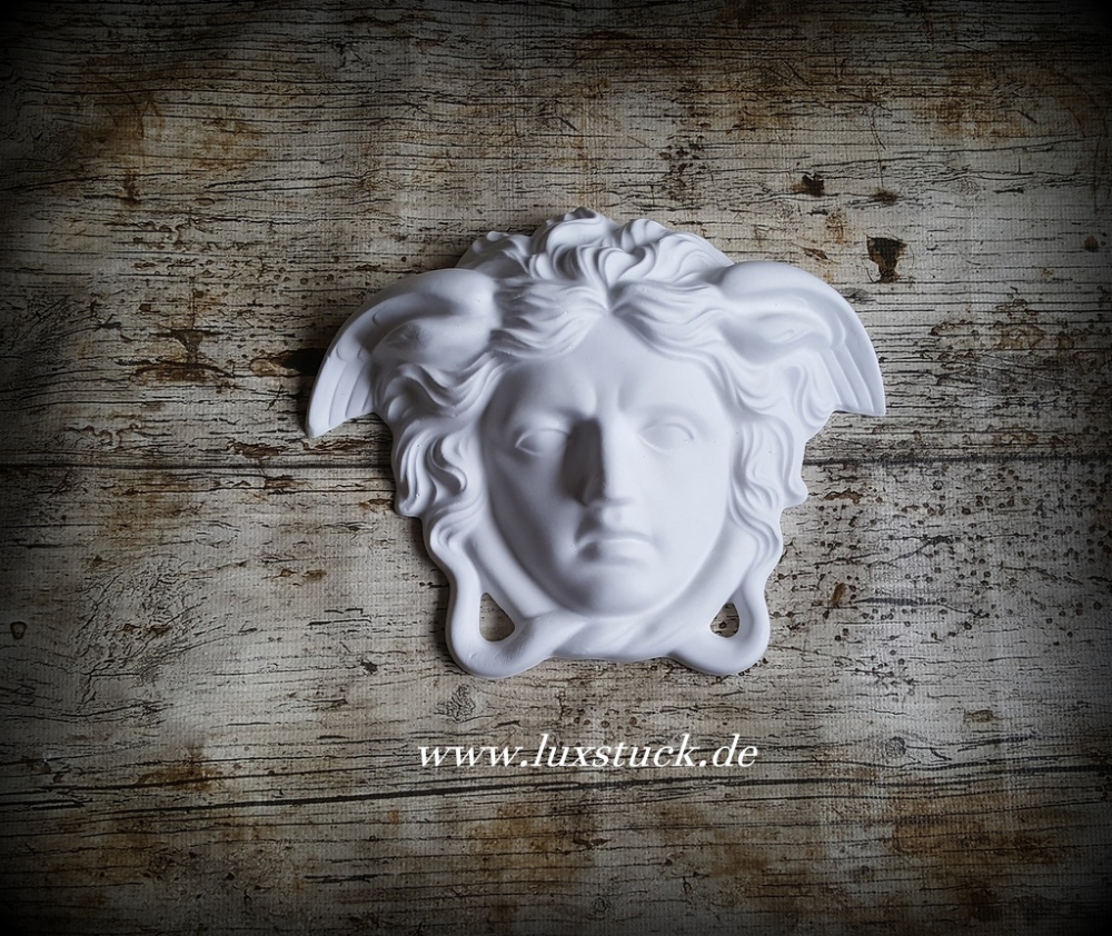 Bild 1 von Medusa 17x14 cm Kopf Gips Wandrelief Relief Weiß Wand deko 
