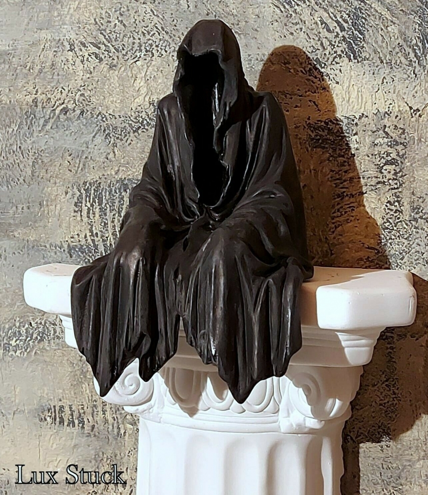 Bild 1 von Sensenmann Reaper Kantenhocker Figur Indoor Outdoor Steinfigur Statue Deko Tod