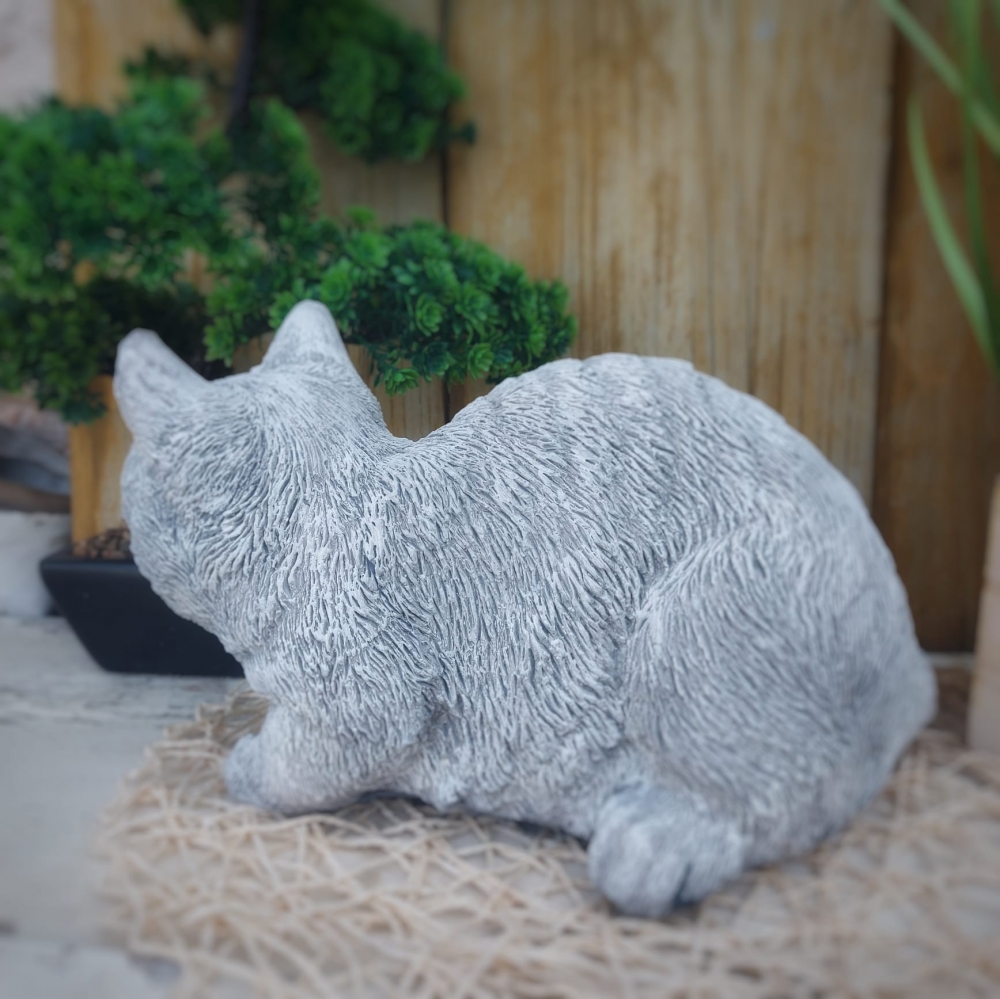 Bild 1 von Steinfigur Katze Groß 8 kg Gartenfigur Frostfest Steinguss Garten Deko Massiv