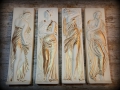 Wandrelief Relief Wasserträgerin Set 4 Stück Dekoration Wand Wanddekoration