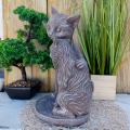 Bild 2 von Steinfigur Große Katzen 37 cm Gartenfigur Gartendeko Frost- wetterfest Steinguss Garten