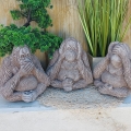 Bild 1 von 3-er Set Massive Steinfiguren Orang-Utans Affen Gartenfigur Steinfigur Steinguss