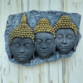 Buddha Steinrelief Wandrelief Steinfigur Indoor Outdoor Massiv Beton