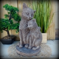 Bild 1 von Steinfigur Große Katzen 37 cm Gartenfigur Gartendeko Frost- wetterfest Steinguss Garten