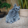 Bild 2 von Steinfigur Katzenpaar Gartenfigur Frostfest Steinguss Garten Deko Massiv Katze