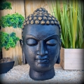 Bild 1 von Buddha Kopf 31 cm Massiv Steinfigur Indoor Outdoor Steinguss Frostfest Garten
