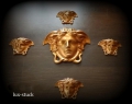 Medusa Gips Stuck *** Set 5 Stück Gold *** Wandrelief Relief Wand deko 