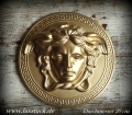 Medusa 20 cm Gips Gold Wandrelief Relief Wand deko
