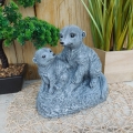 Bild 1 von Erdmännchen Paar Steinfigur Gartenfiguren Gartendeko Frost- wetterfest Massiv