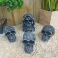 Bild 1 von 4-er Set Skull Steinfigur Totenkopf Gothic Figur Indoor Outdoor Statue Deko Tod