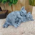 Bild 5 von Steinfigur Katzen kuschelnd Miezen Gartenfiguren Frostfest Steinguss Garten