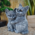 Bild 4 von Steinfigur Katzenpaar Gartenfigur Frostfest Steinguss Garten Deko Massiv Katze