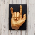 Rock'n' Roll Wandrelief Steinfigur Relief Indoor Outdoor Deko Massiv Beton