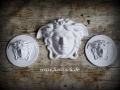 Medusa 3-er Set Kopf Gips Wandrelief Relief Weiß Wand deko 