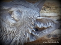 Bild 4 von Steinfigur Wolf Groß 40x34 cm Gartenfigur Wolfskopf Wandrelief Relief Dekoration