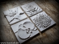 Bild 1 von Gips Wandrelief Relief Blumen 4 Tlg. Spar Set,Dekoration Wand Wanddekoration